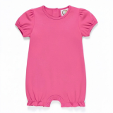 Blank Girl's Puff Sleeved Ruffle Leg Romper